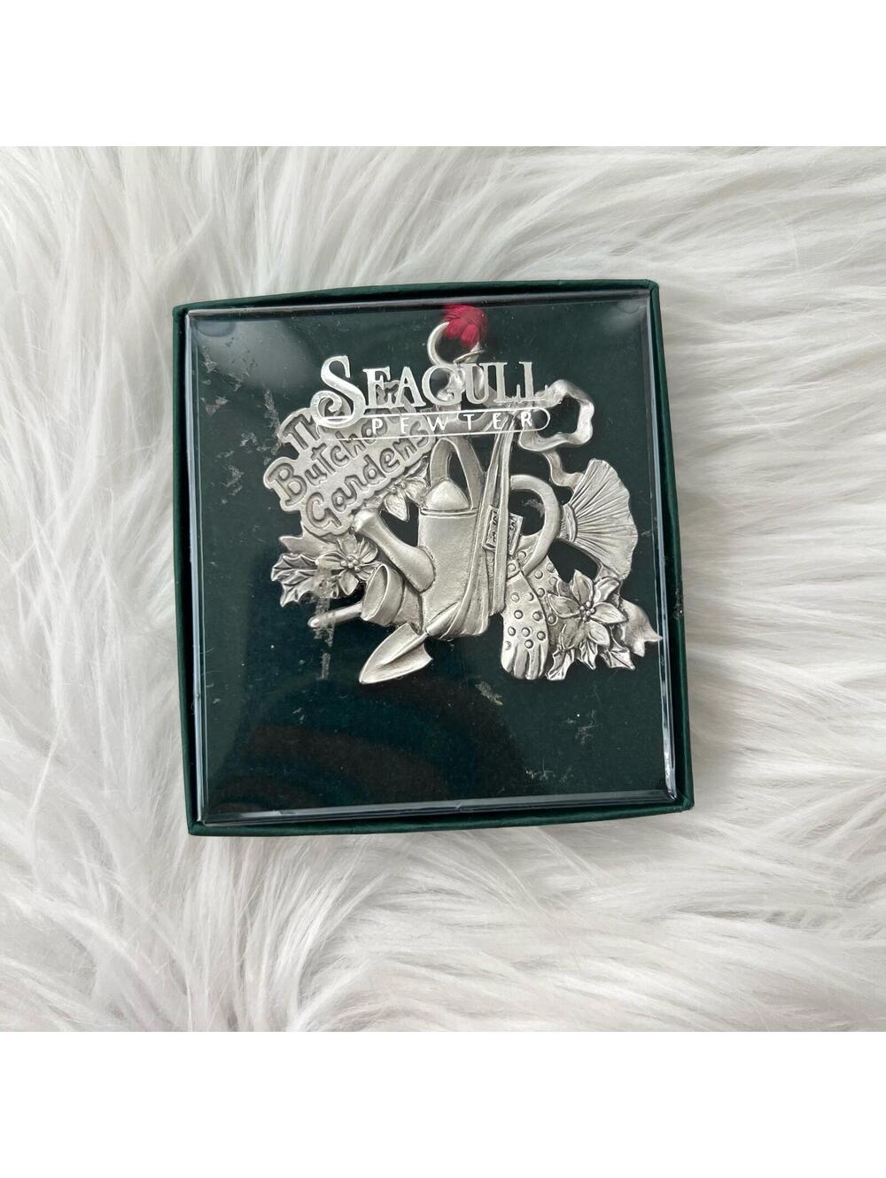 NWT Vintage 1996 Seagull Pewter “The Butchart Gardens” Ornament Red Cord Canada